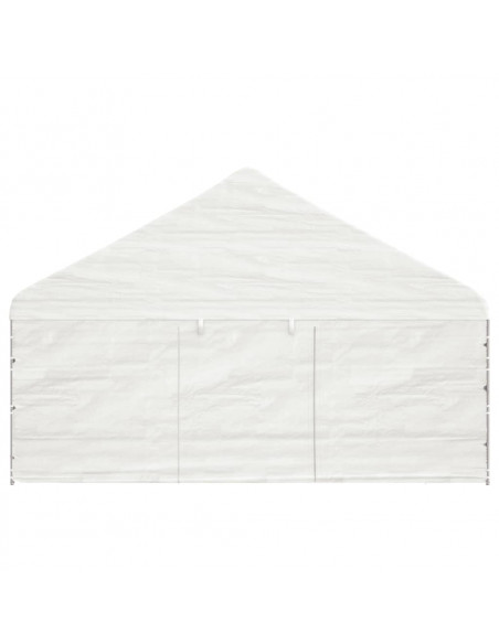 Gazebo con Tetto Bianco 17,84x5,88x3,75 m in Polietilene