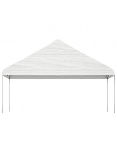 Gazebo con Tetto Bianco 6,69x5,88x3,75 m in Polietilene