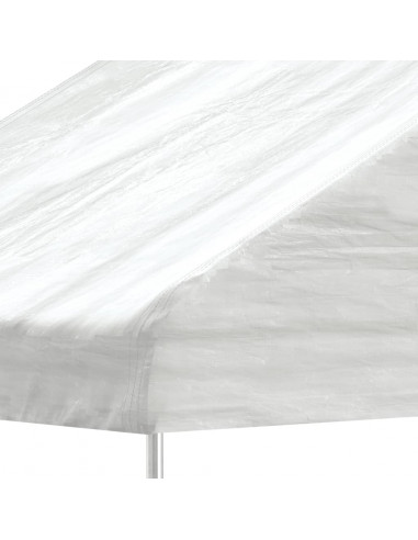 Gazebo con Tetto Bianco 6,69x5,88x3,75 m in Polietilene