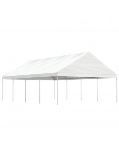 Gazebo con Tetto Bianco 8,92x5,88x3,75 m in Polietilene