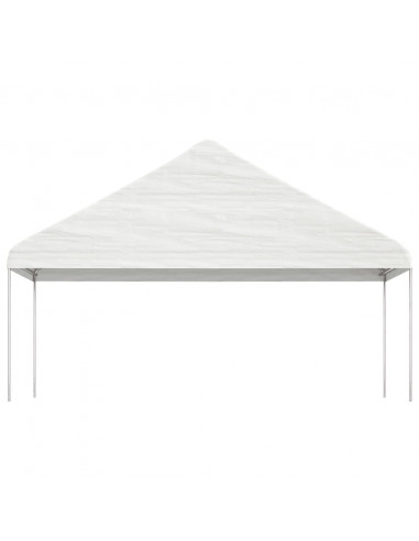 Gazebo con Tetto Bianco 8,92x5,88x3,75 m in Polietilene