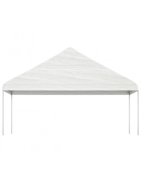 Gazebo con Tetto Bianco 8,92x5,88x3,75 m in Polietilene