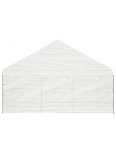 Gazebo con Tetto Bianco 4,46x5,88x3,75 m in Polietilene