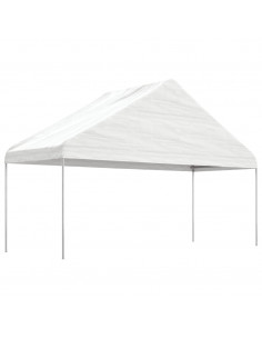 Gazebo con Tetto Bianco 5,88x2,23x3,75 m in Polietilene
