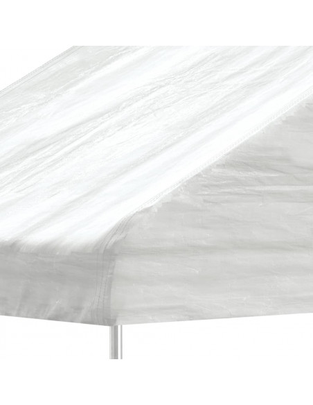 Gazebo con Tetto Bianco 5,88x2,23x3,75 m in Polietilene