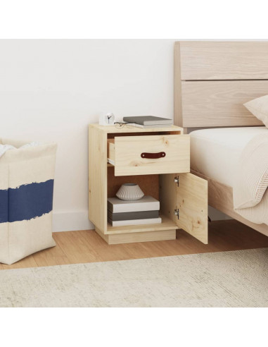 Comodino 40x34x55 cm in Legno Massello di Pino