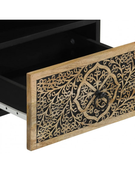 Comodini 2pz 40x33x46 cm in Legno Massello di Mango