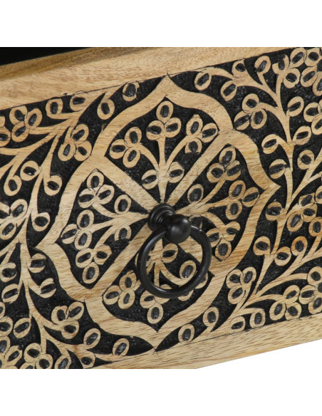 Comodino 40x33x46 cm in Legno Massello di Mango
