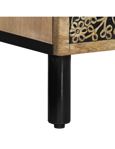 Comodino 40x33x46 cm in Legno Massello di Mango