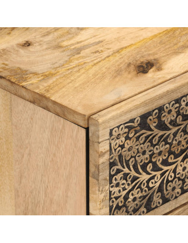 Comodino 50x33x60 cm in Legno Massello di Mango