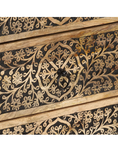 Comodino 50x33x60 cm in Legno Massello di Mango