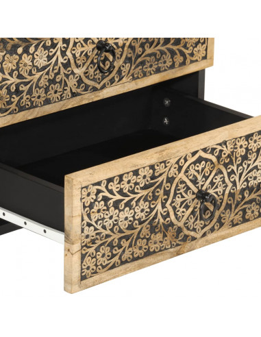 Comodino 50x33x60 cm in Legno Massello di Mango