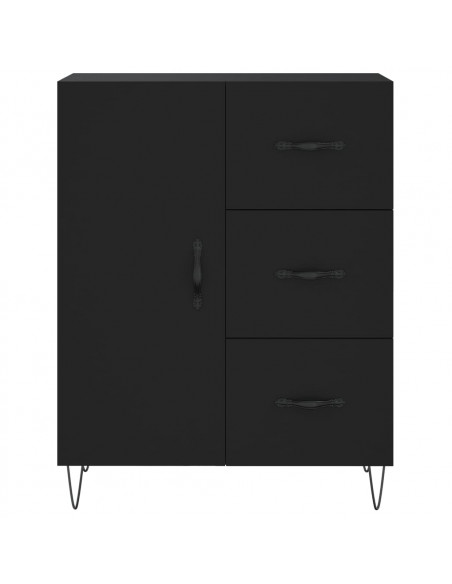 Credenza Nera 69,5x34x180 cm in Legno Multistrato