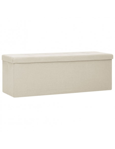 Cassapanca Pieghevole Bianco Crema in Simil Lino