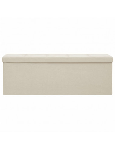 Cassapanca Pieghevole Bianco Crema in Simil Lino