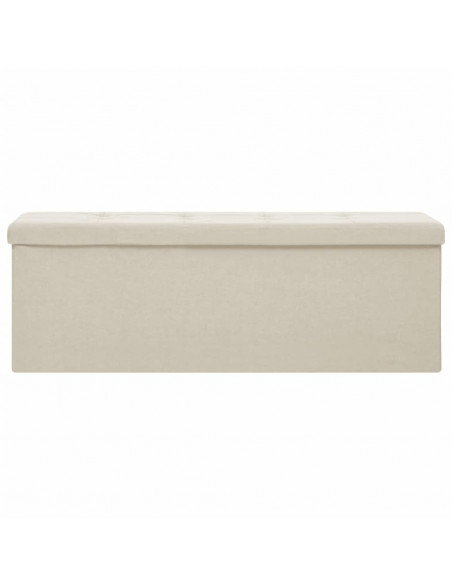 Cassapanca Pieghevole Bianco Crema in Simil Lino