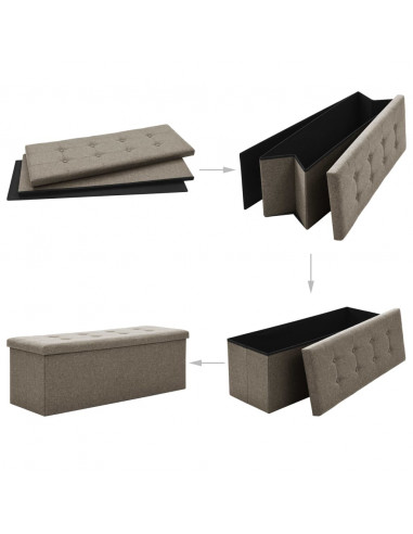 Cassapanca Pieghevole Tortora in Simil Lino