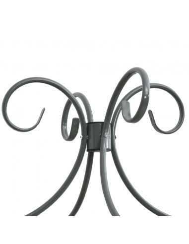 Letto a Baldacchino Grigio in Metallo 160x200 cm