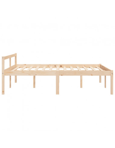 Letto per Anziani 140x190 cm in Legno Massello di Pino