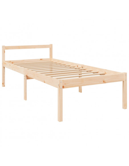 Letto per Anziani 90x200 cm in Legno Massello di Pino