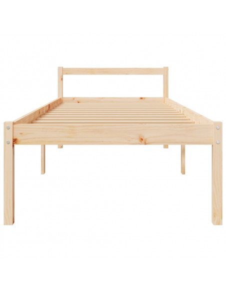 Letto per Anziani 90x200 cm in Legno Massello di Pino