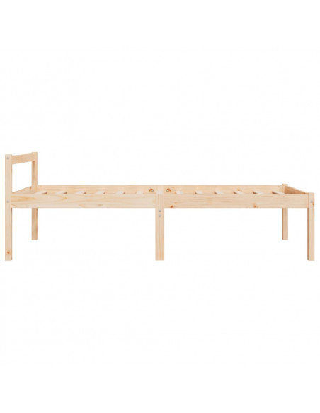 Letto per Anziani 90x200 cm in Legno Massello di Pino
