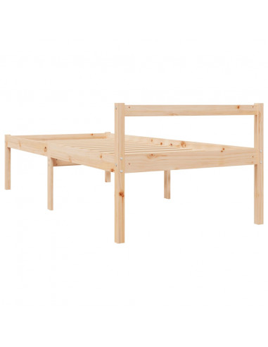 Letto per Anziani 90x200 cm in Legno Massello di Pino