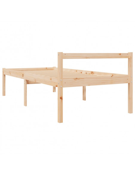 Letto per Anziani 90x200 cm in Legno Massello di Pino