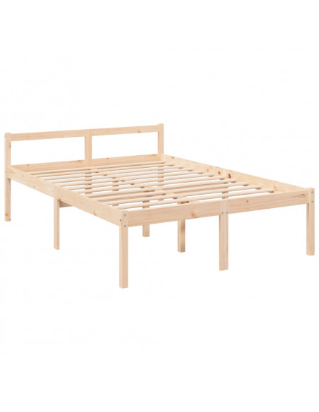 Letto per Anziani 140x200 cm in Legno Massello di Pino