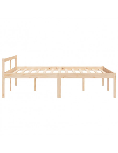 Letto per Anziani 140x200 cm in Legno Massello di Pino