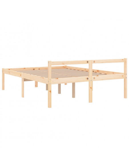 Letto per Anziani 140x200 cm in Legno Massello di Pino