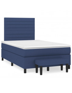 Giroletto a Molle con Materasso Blu 120x200 cm in Tessuto