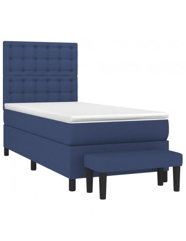 Giroletto a Molle con Materasso Blu 100x200 cm in Tessuto