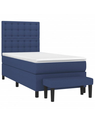 Giroletto a Molle con Materasso Blu 90x190 cm in Tessuto