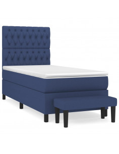 Giroletto a Molle con Materasso Blu 90x190 cm in Tessuto