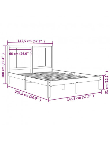Giroletto in Legno Massello di Pino 140x200 cm