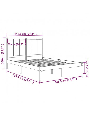 Giroletto in Legno Massello di Pino 140x190 cm