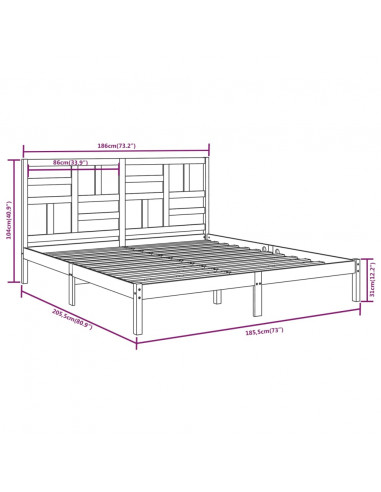 Giroletto senza Materasso in Legno Massello 180x200 cm