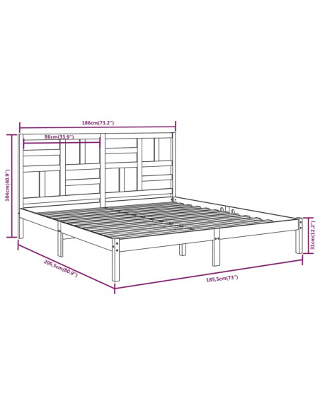 Giroletto senza Materasso in Legno Massello 180x200 cm
