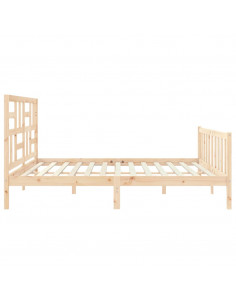 Giroletto con Testiera Super King Size in Legno Massello