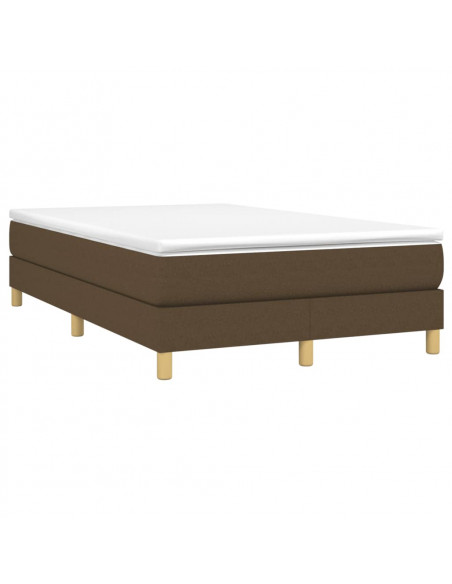 Giroletto a Molle con Materasso Marrone Scuro 120x190cm Tessuto