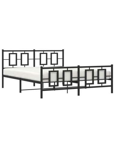 Giroletto con Testiera e Pediera Metallo Nero 160x200 cm