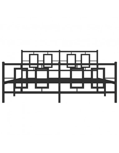 Giroletto con Testiera e Pediera Metallo Nero 160x200 cm