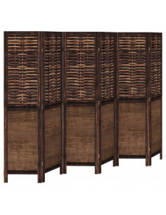 Divisorio Ambienti 6 Pannelli Marrone Scuro Massello Paulownia