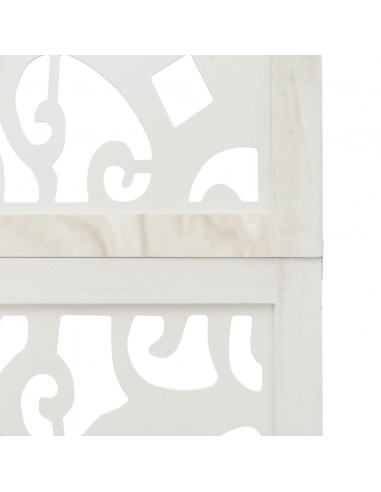 Divisorio Ambienti 5Pannelli Bianco Legno Massello di Paulownia