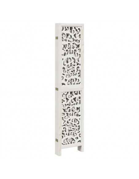 Divisorio Ambienti 6Pannelli Bianco Legno Massello di Paulownia