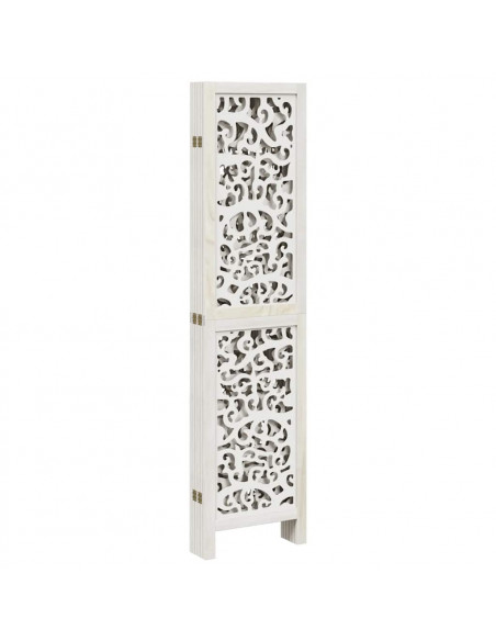 Divisorio Ambienti 6Pannelli Bianco Legno Massello di Paulownia