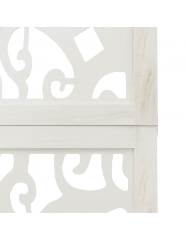 Divisorio Ambienti 6Pannelli Bianco Legno Massello di Paulownia