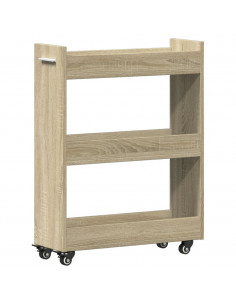 Mobile con Ruote Rovere Sonoma 60x22x79 cm in Legno Multistrato