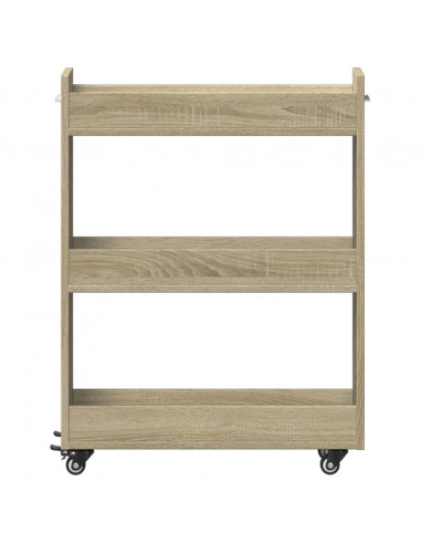 Mobile con Ruote Rovere Sonoma 60x22x79 cm in Legno Multistrato